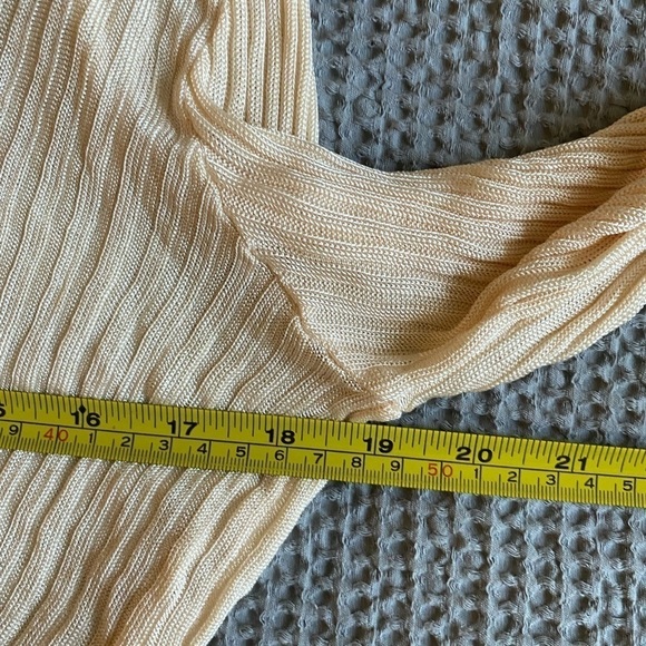Marques / Almeida Women’s Ribbed Knit Cardigan Ivory Size M Clasp Closure - Picture 11 of 11